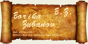 Borika Zubanov vizit kartica